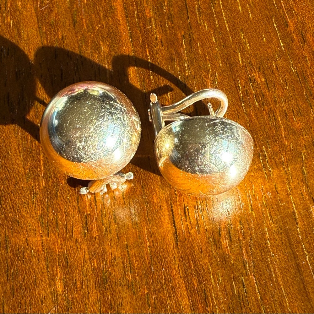 14k Omega Clip 13mm Half Ball Earrings